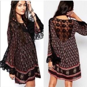 Free People Nomad Child Boho Black
Floral Dress Sz XS